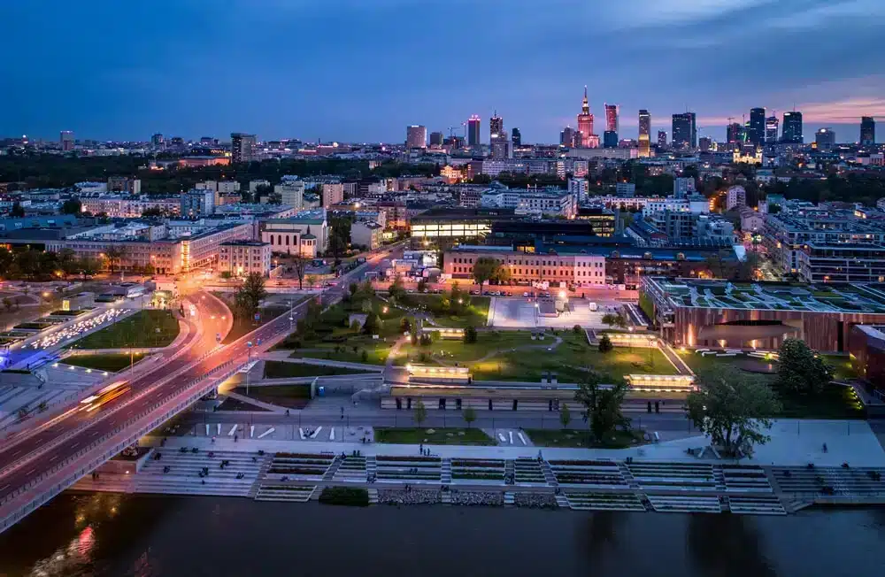 Bulwary Wiślane Warszawa z góry - Drone in Warsaw