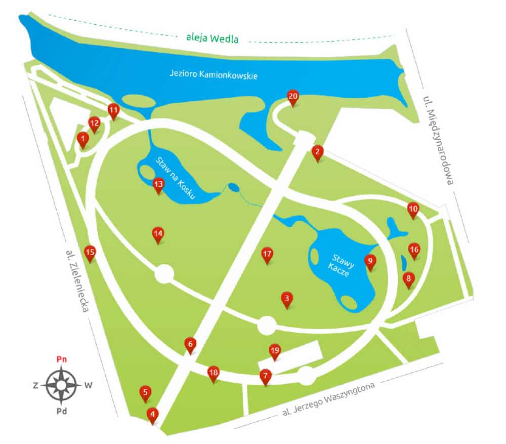 Park Skaryszewski - mapa 