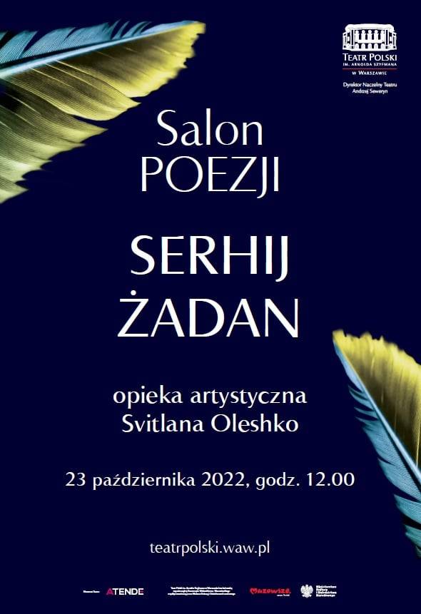 23.XI.22 Teatr Polski zaprasza na „Salon Poezji: Serhij Żadan”