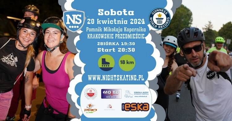 Nightskating Warszawa 20 kwietnia – otwarcie sezonu Nightskating Warszawa