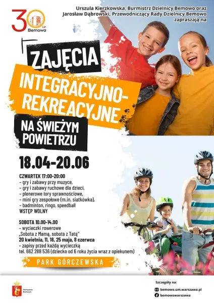 Zajęcia integracyjno-rekreacyjne na świeżym powietrzu wydarzenia-warszawa