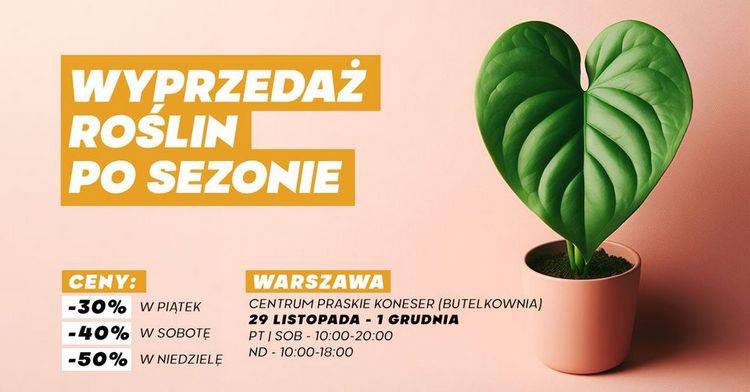 Wyprzedaż Festiwalu Roślin w Warszawie wydarzenia warszawa festiwal roślin