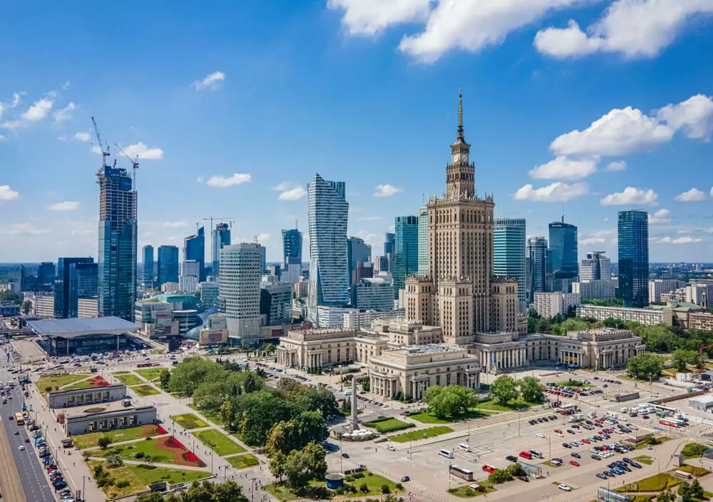 Pałac Kultury i Nauki - PKiN panorama Warszawy