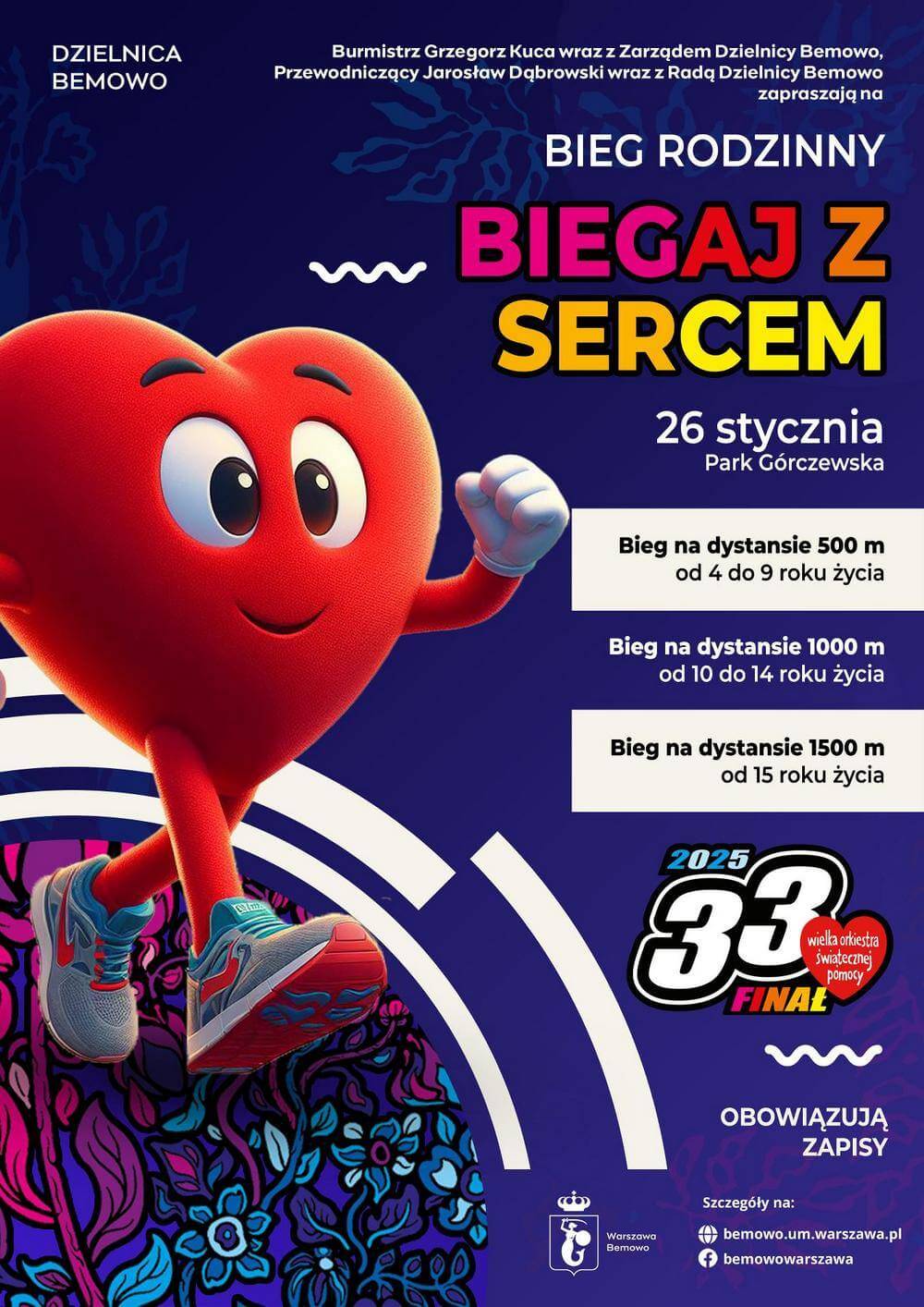 Bieg rodzinny "Biegaj z sercem" w ramach 33. Finału WOŚP