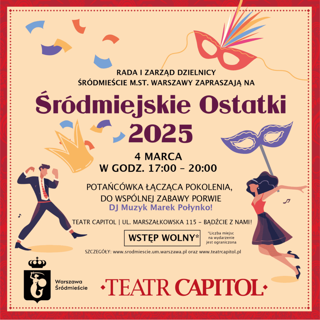 Śródmiejskie ostatki 2025 – potańcówka łącząca pokolenia Wydarzenia Warszawa - Ostatki 2025