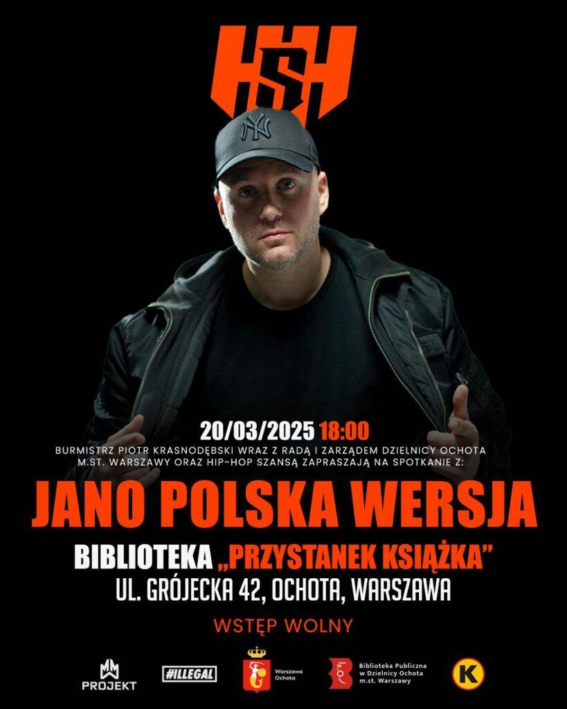 Spotkanie z Jano Polska Wersja, nie przegap tego! Darmowy koncert hip hop Warszawa