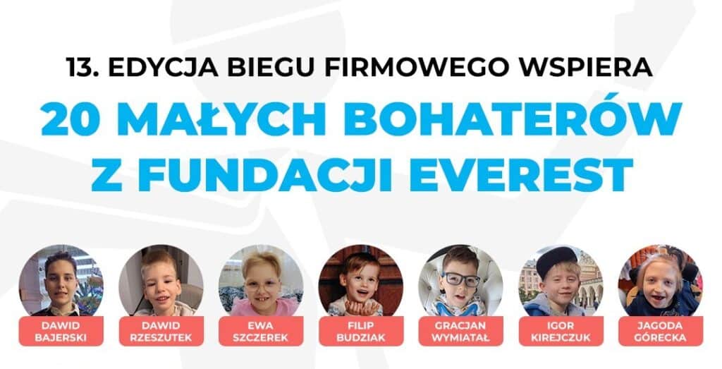 Nocny Bieg Firmowy: Warszawa pobiegnie dla ratowania zdrowia 20 dzieci z fundacji EVEREST! PODOPIECZNI FUNDACJI EVEREST. NOCNY BIEG FIRMOWY W WARSZAWIE