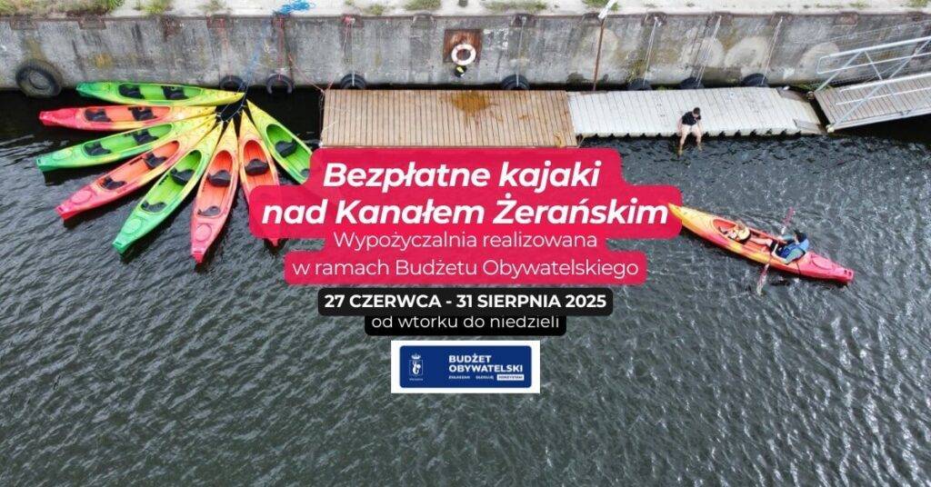 Bezpłatna Wypożyczalnia Kajaków na Kanale Żerańskim Bezpłatna Wypożyczalnia Kajaków na Kanale Żerańskim