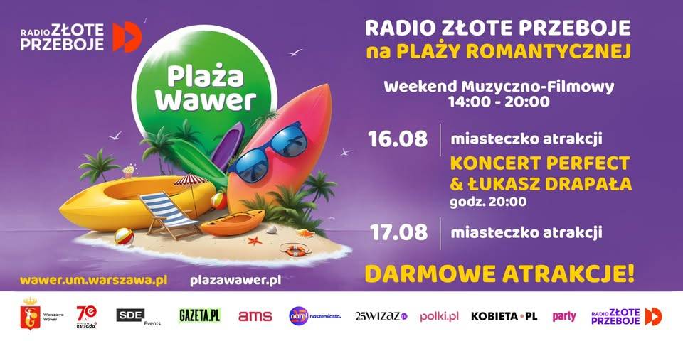 Weekend Muzyczno-Filmowy – Radio Złote Przeboje na Plaży Romantycznej Radio Złote Przeboje na Plaży Romantycznej - wydarzenia Warszawa