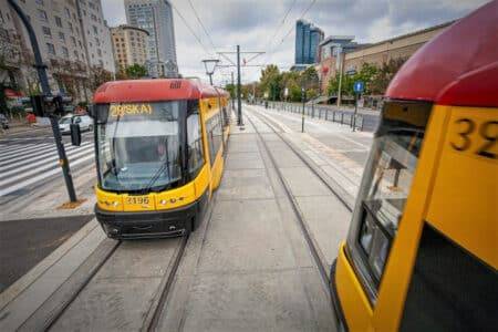 Warszawa: Tramwaje znów kursują ulicą Słomińskiego Słomińskiego otwarta, fot. Tramwaje Warszawskie