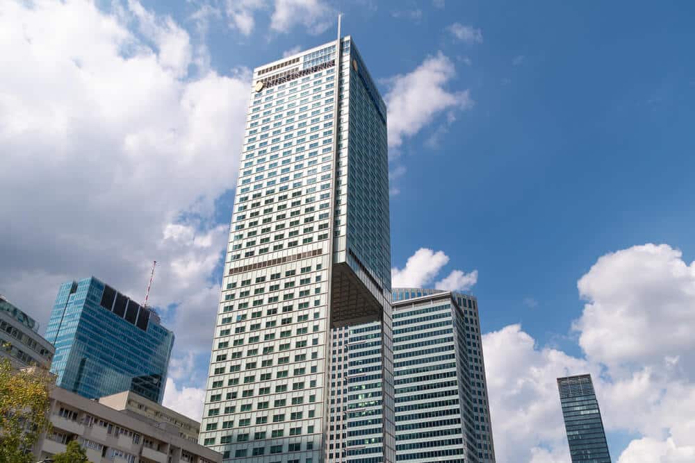 Widok hotelu InterContinental Warszawa. Warszawa, Polska