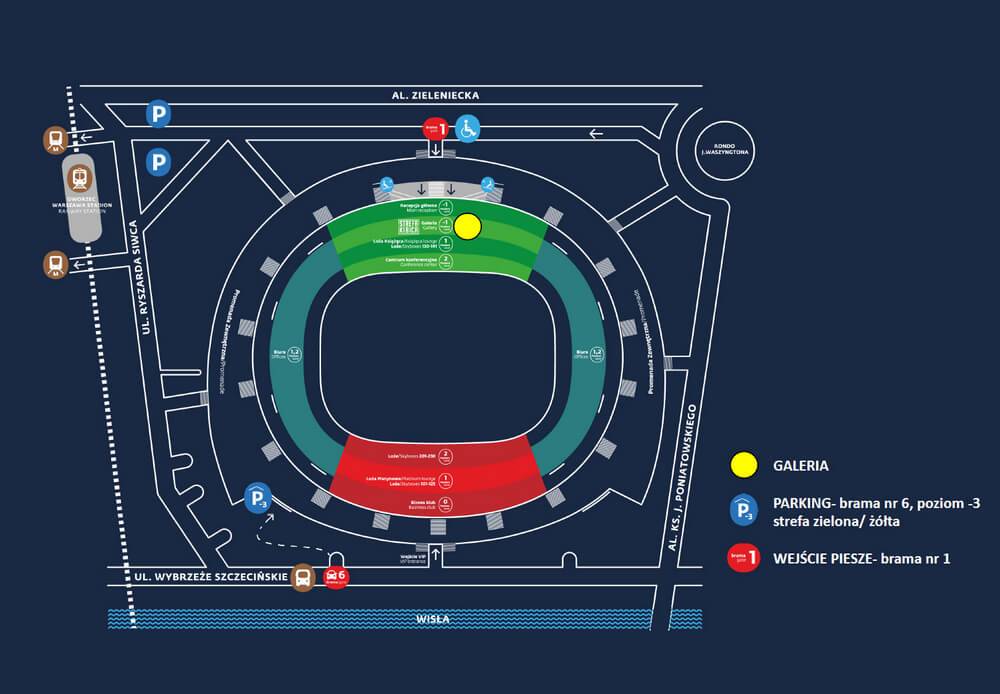 Targi Pracy i Przedsiębiorczości 2025 na PGE Narodowym - mapka