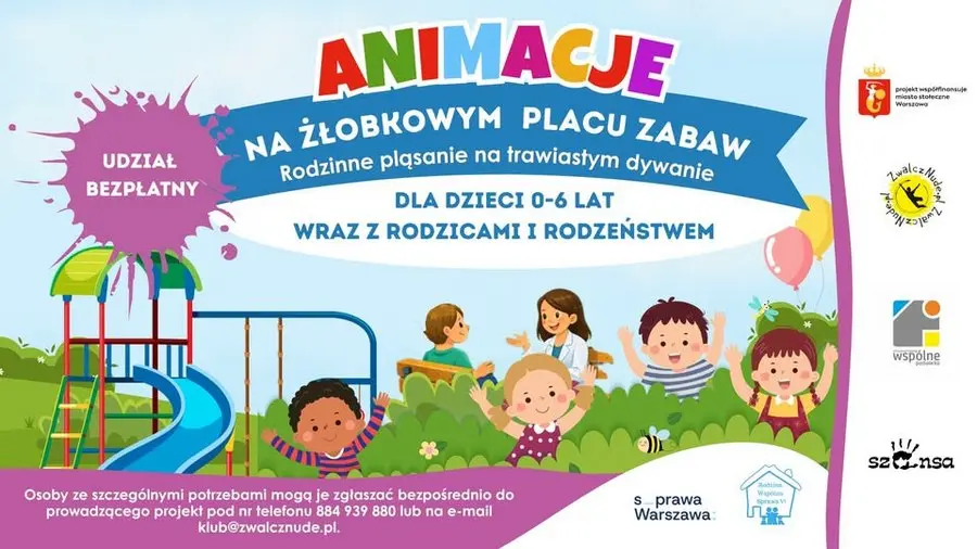 Darmowe animacje na żłobkowym placu zabaw Darmowe atrakcje dla dzieci Warszawa