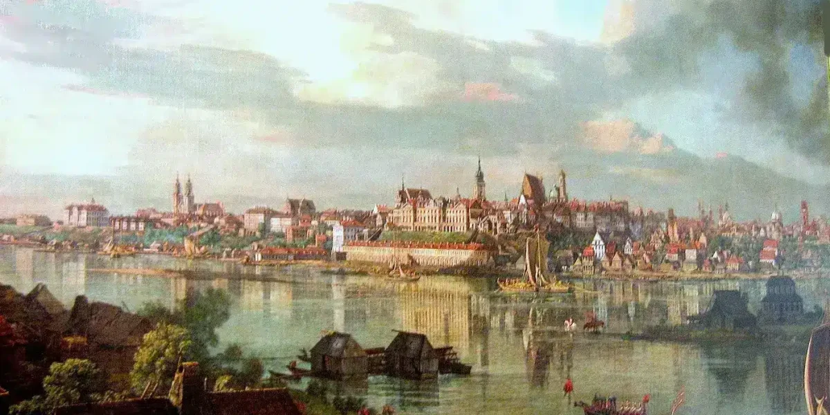 Widok na Stare Miasto i Zamek Królewski od strony Pragi - obraz Canaletto